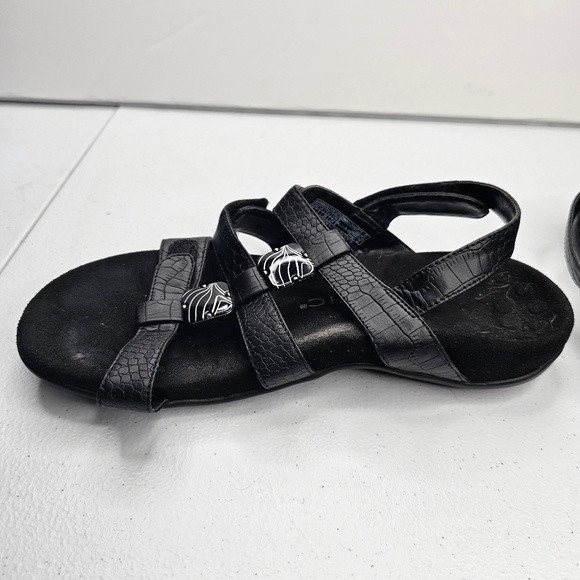 Vionic with Orthaheel Technology Women's Amber Black Croco Sandal size 7 - Picture 13 of 13